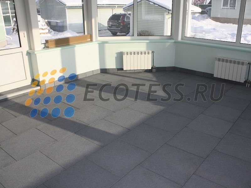 Резиновая плитка в помещении